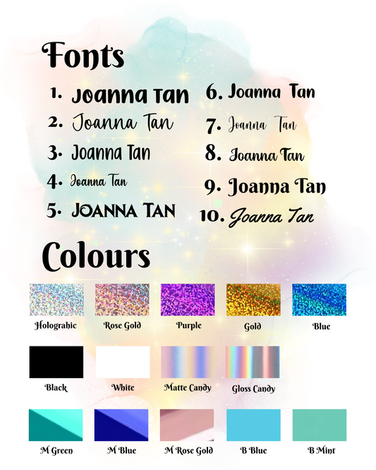 Custom Name Vinyl Sticker Decal 2pcs