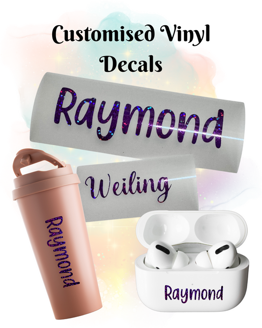 Custom Name Vinyl Sticker Decal 2pcs