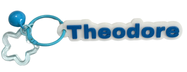 Customised 3D Printed Name Tag Keychain