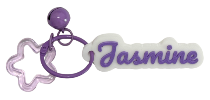 Customised 3D Printed Name Tag Keychain