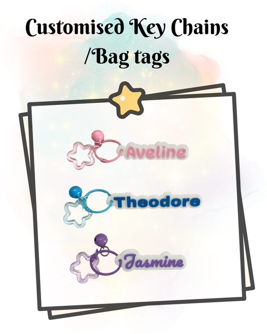 Customised 3D Printed Name Tag Keychain